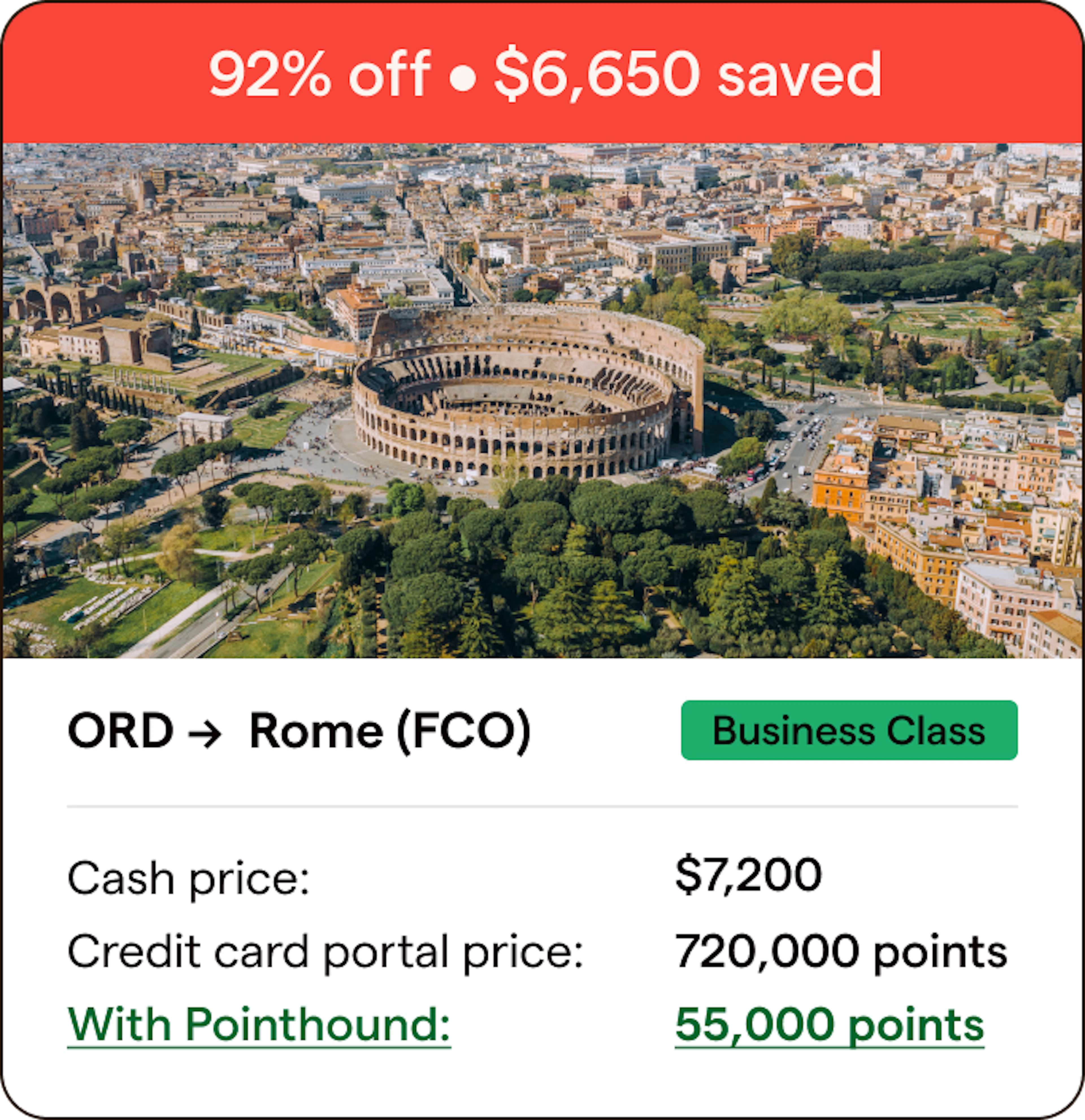 Rome flight deal
